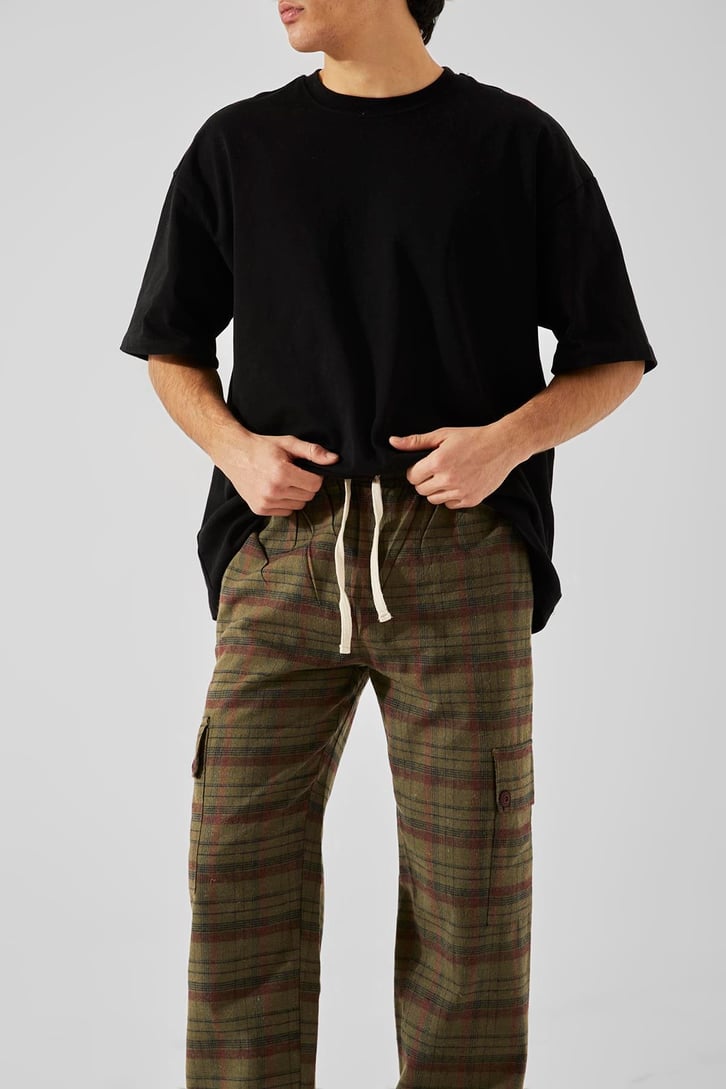 Ekose Desenli Yeşil Kargo Cepli Pijama