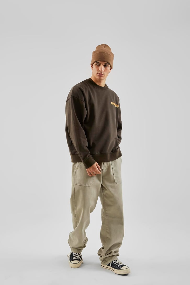 Enjoyment Baskılı Antrasit Oversize Sweatshirt