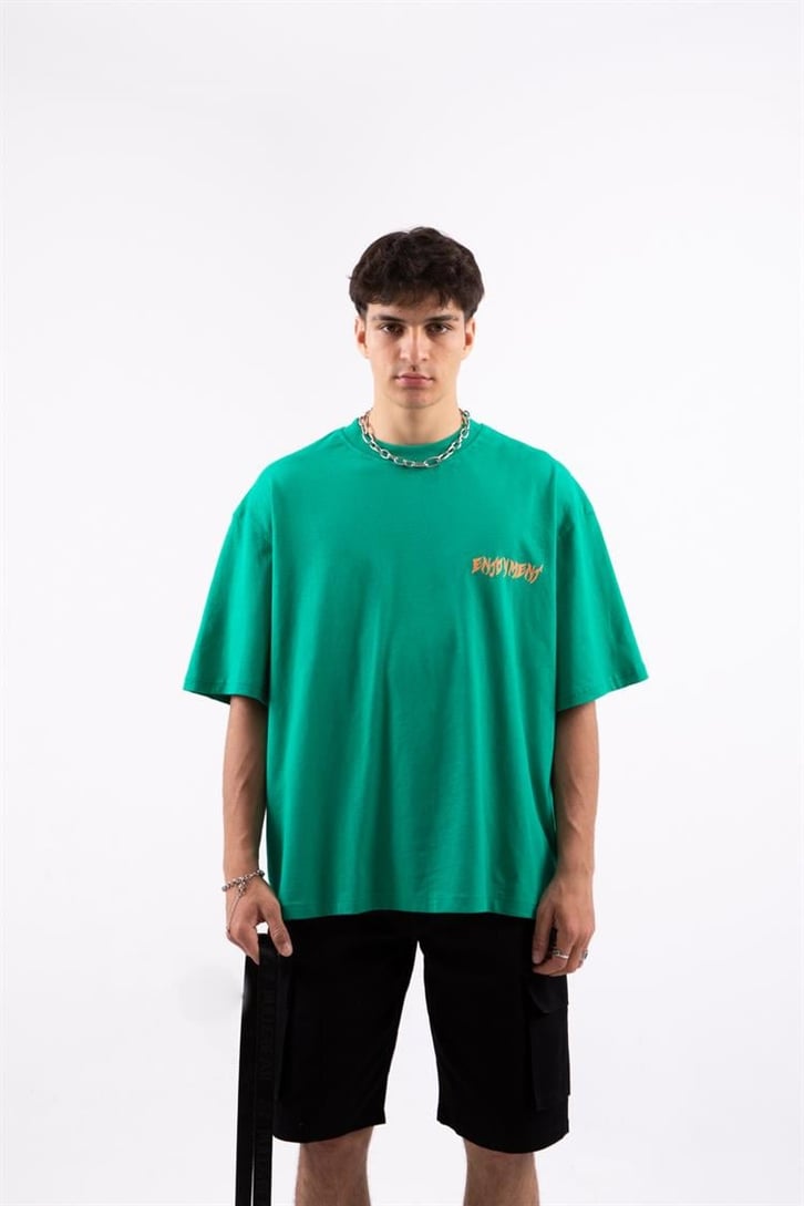 Enjoyment Baskılı Oversize Tshirt