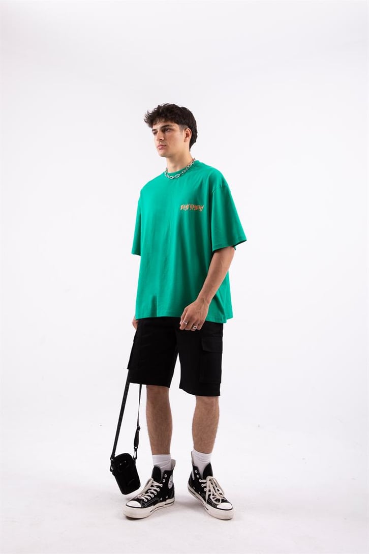 Enjoyment Baskılı Oversize Tshirt