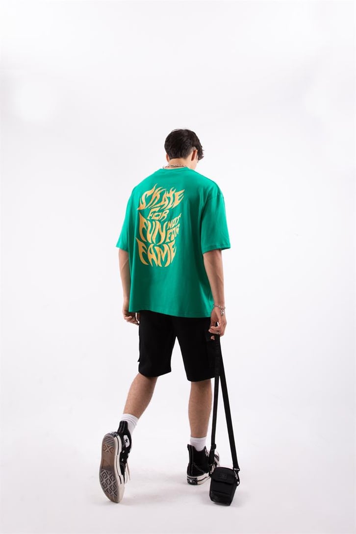 Enjoyment Baskılı Oversize Tshirt