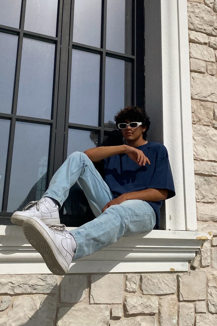 Eskitme Buz Mavisi Baggy Jean