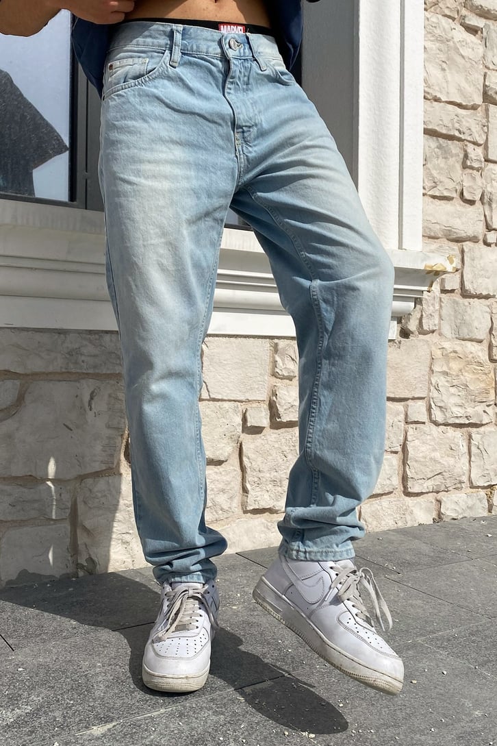Eskitme Buz Mavisi Baggy Jean