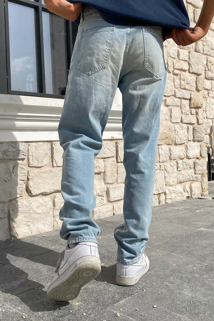 Eskitme Buz Mavisi Baggy Jean