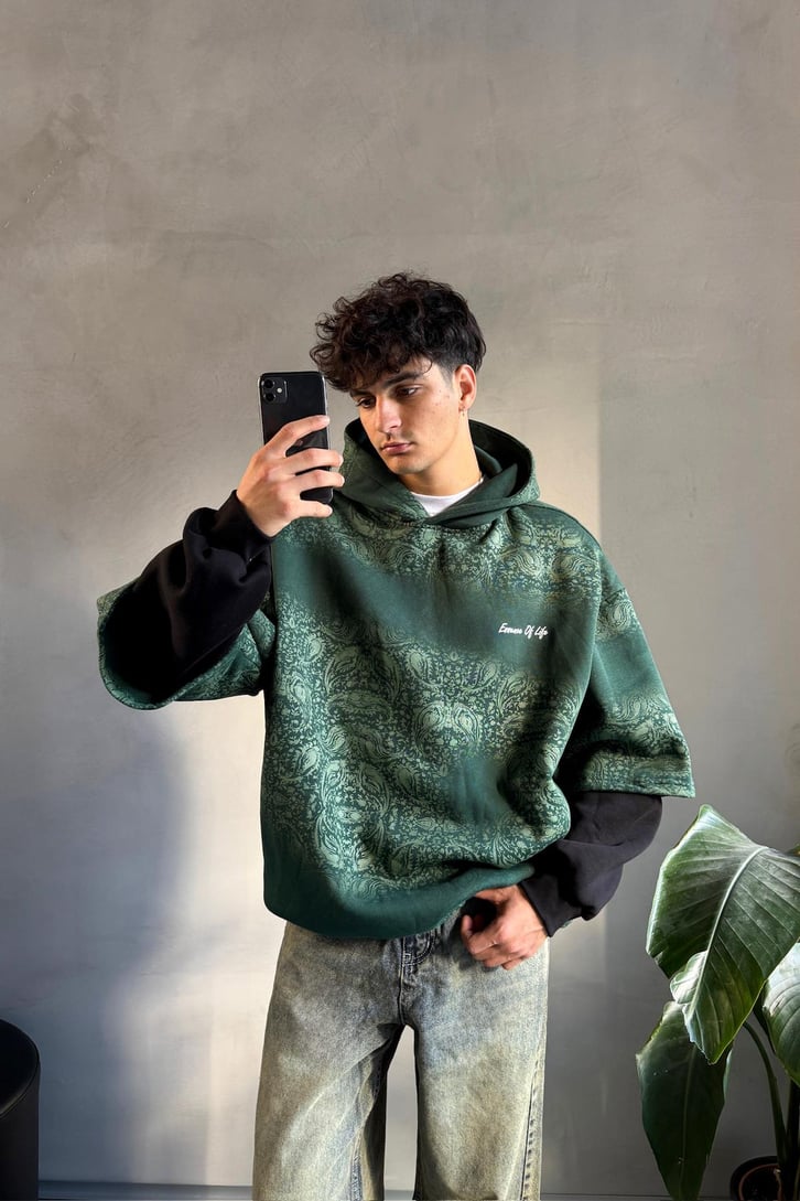 Essence Of Life Baskılı Hoodie