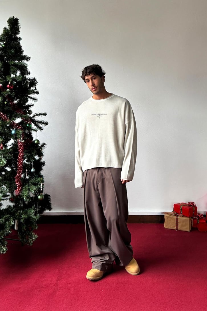 Everyday Baskılı Crop Sweatshirt