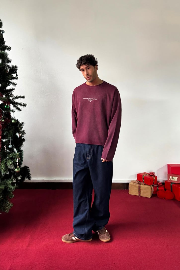 Everyday Baskılı Crop Sweatshirt
