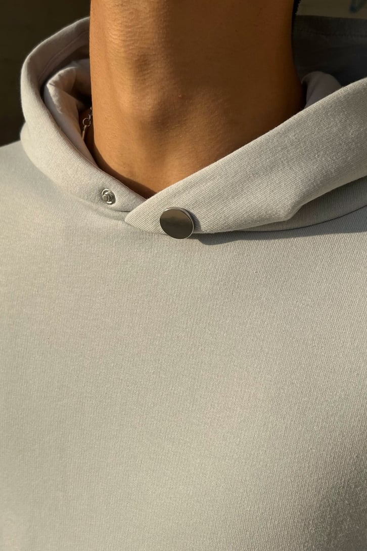 Evolotion Sırt Baskılı Buz Gri Oversize Sweatshirt