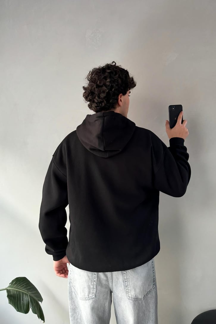 Favela Taş İşlemeli Oversize Hoodie