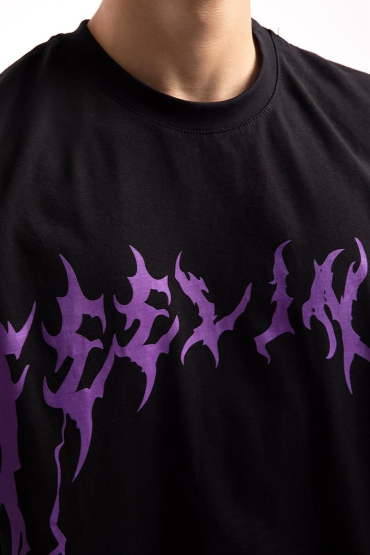 Feeling Skull Baskılı  Oversize Tshirt