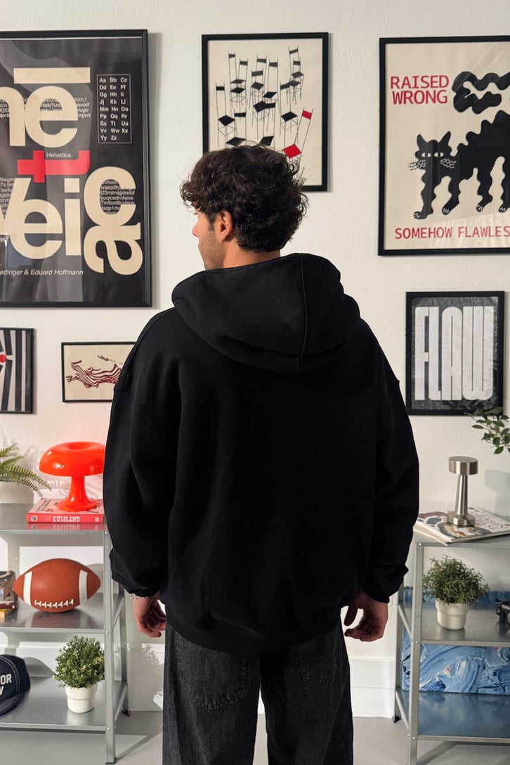 Fermuarlı Basic Hoodie