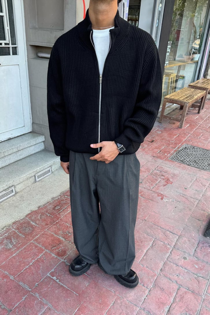 Fermuarlı Triko Hırka