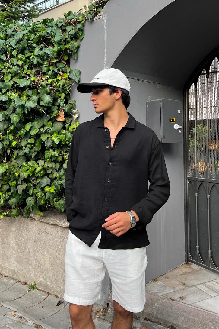 Finest Basic Keten Oversize Gömlek