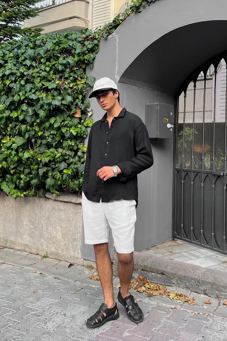 Finest Basic Keten Oversize Gömlek