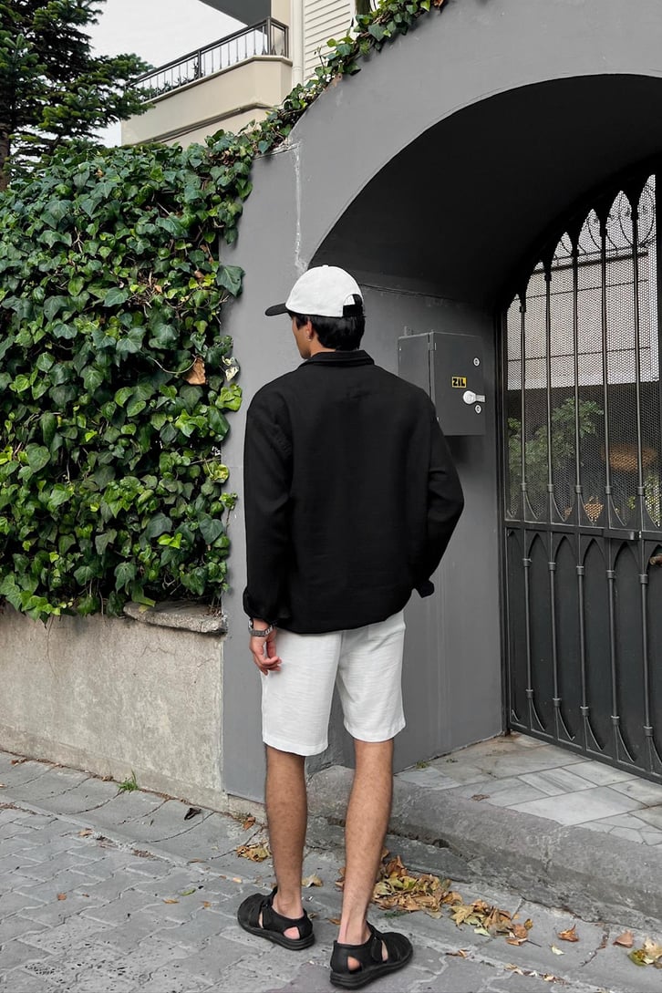 Finest Basic Keten Oversize Gömlek