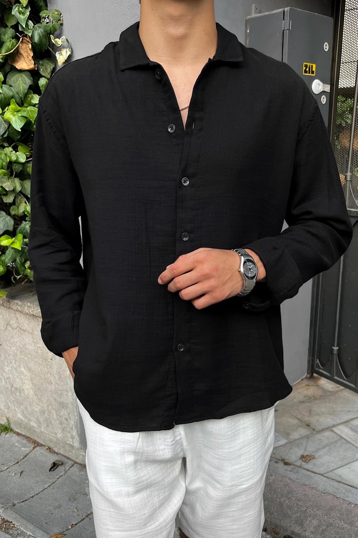 Finest Basic Keten Oversize Gömlek