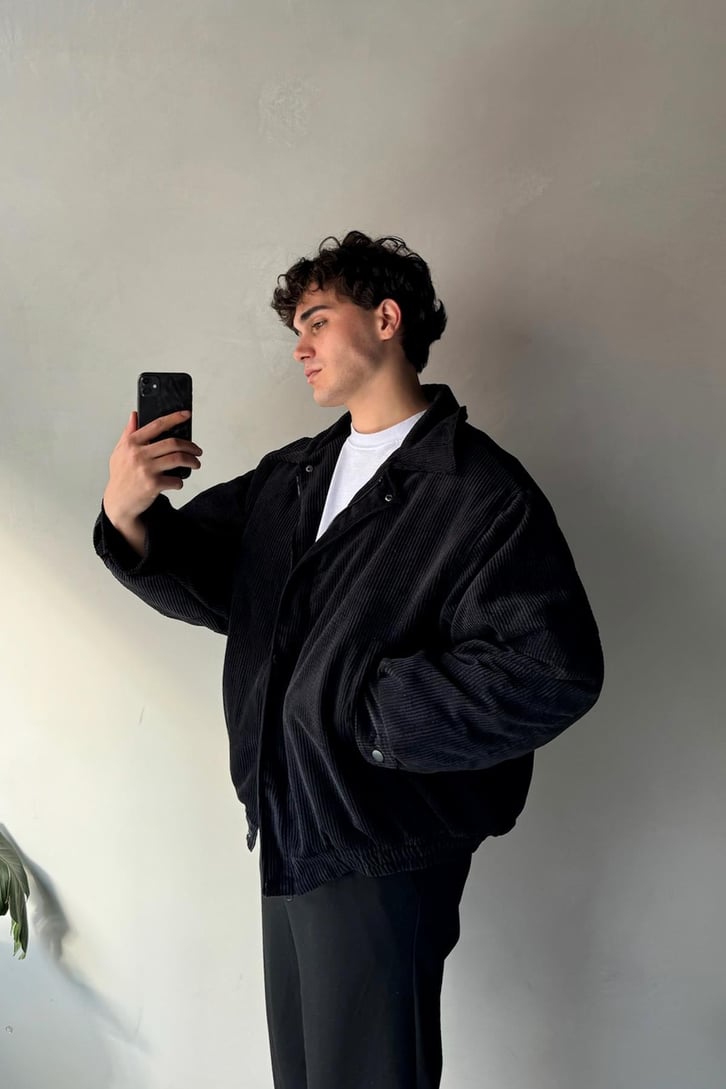 Fitilli Kadife Bomber Mont