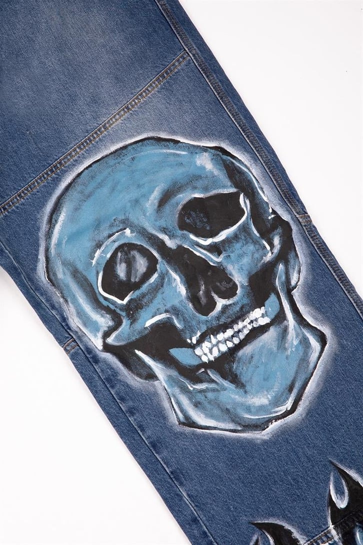 Flaming Skull Custom Pants