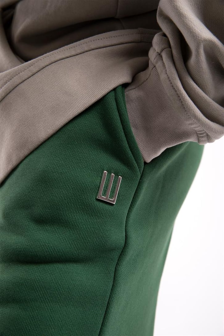 Flaw Atelier 500 GSM Premium Logo Detaylı Yeşil Şort