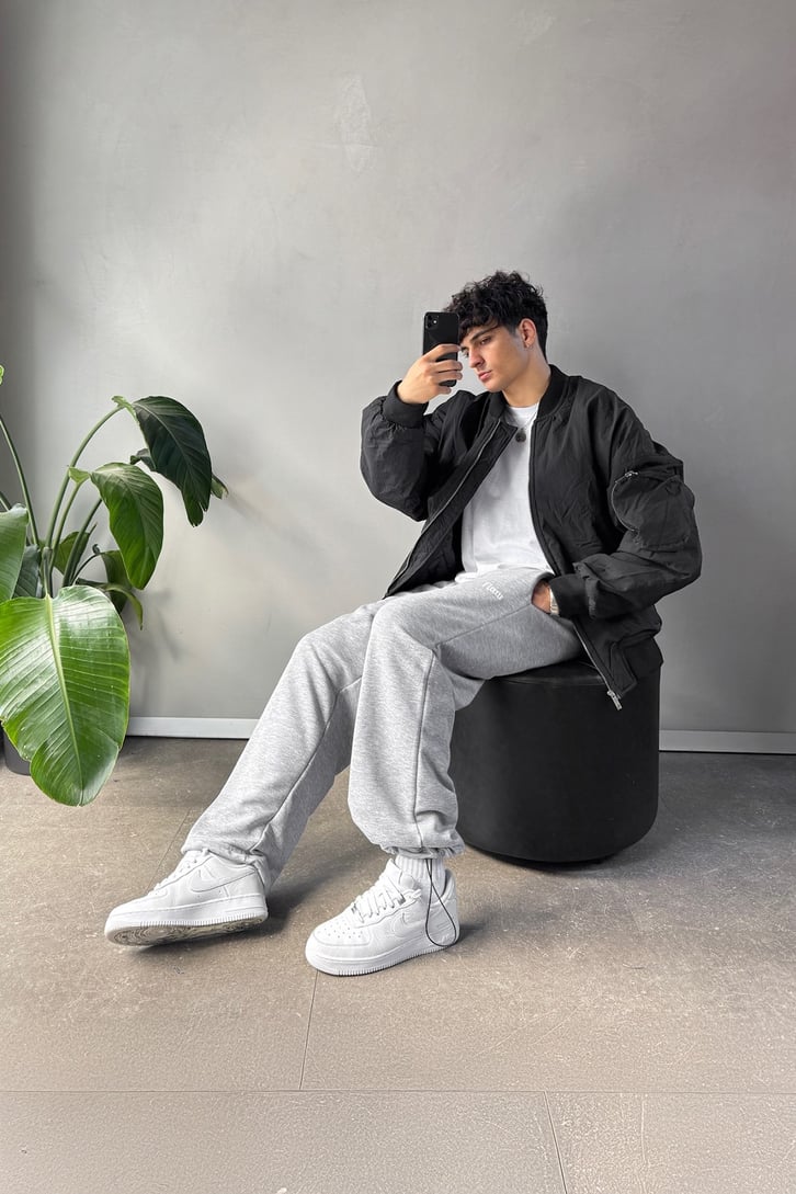 Flaw Atelier Baggy Eşofman Altı Gri Melanj