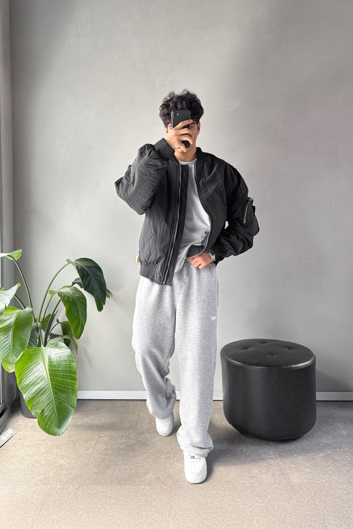 Flaw Atelier Baggy Eşofman Altı Gri Melanj