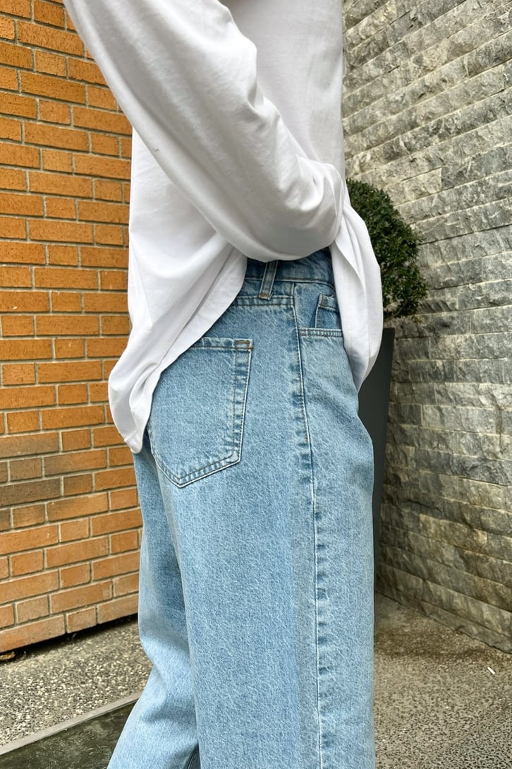 Flaw Atelier Basic Buz Mavi Baggy Jean