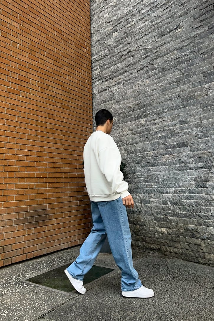 Flaw Atelier Basic Mavi Baggy Jean