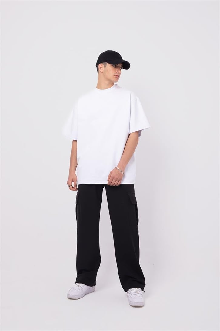 Flaw Atelier Basic Premium Beyaz-Siyah Eşofman Takımı