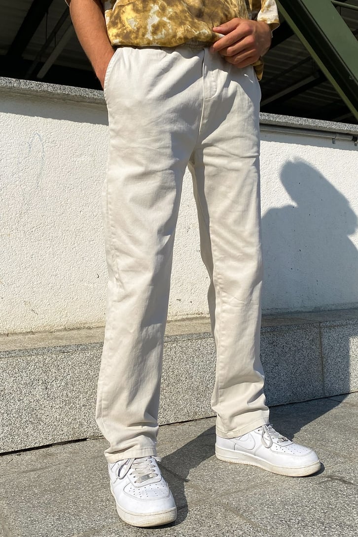 Flaw Atelier Bel Lastikli Ekru Regular Fit Jean