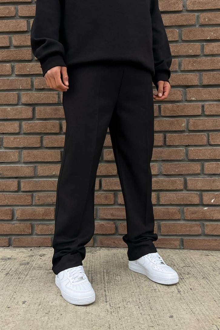 Flaw Atelier Bel Lastikli Siyah Kumaş Pantolon