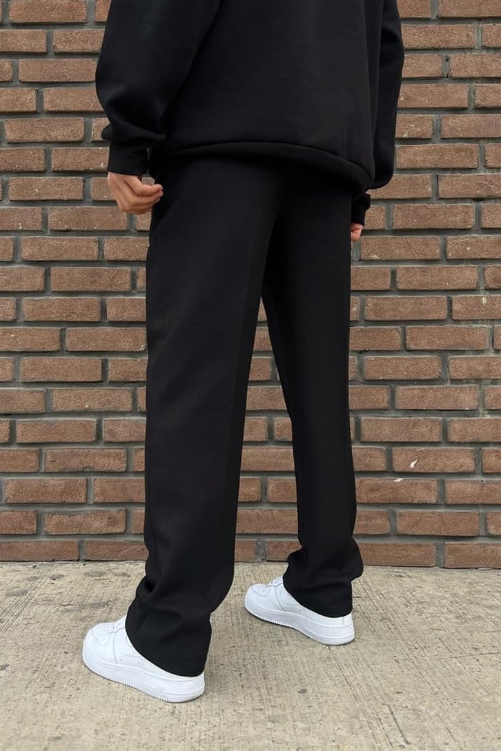 Flaw Atelier Bel Lastikli Siyah Kumaş Pantolon