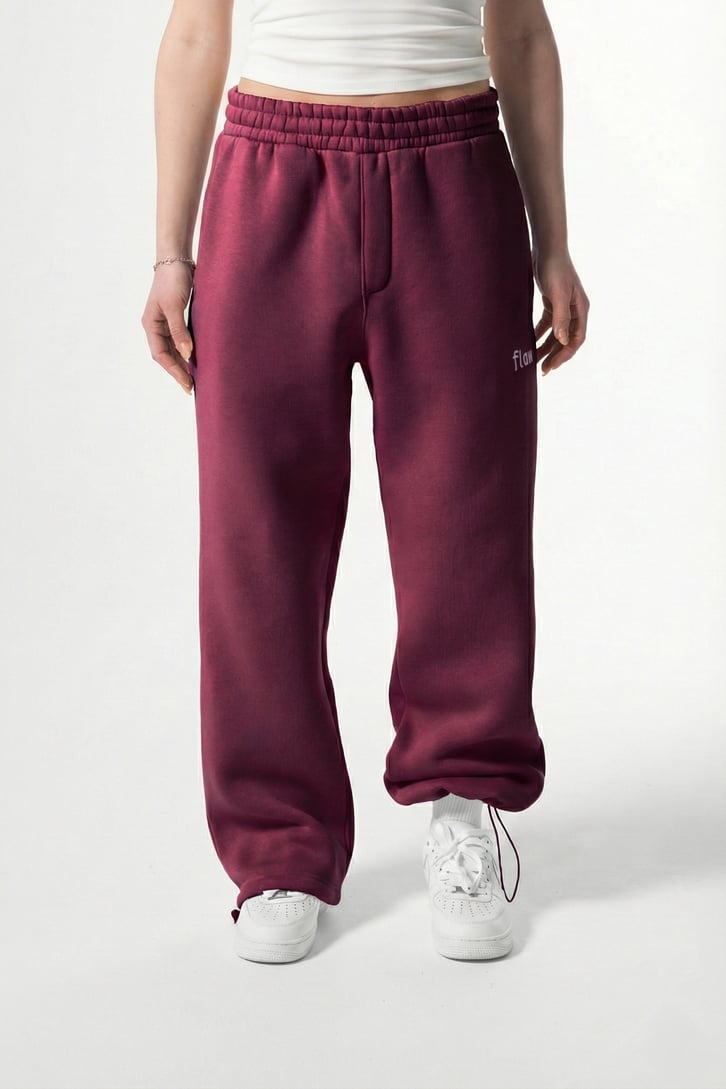 Flaw Atelier Bordo Baggy Eşofman Altı