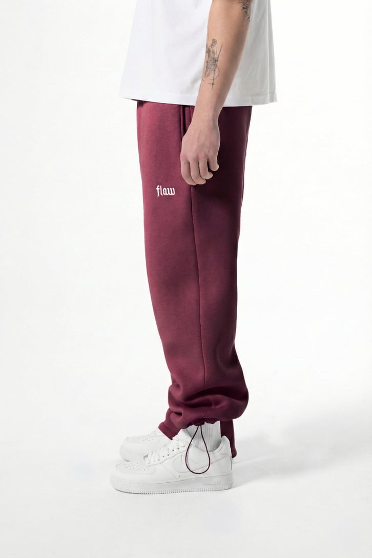 Flaw Atelier Bordo Baggy Eşofman Altı