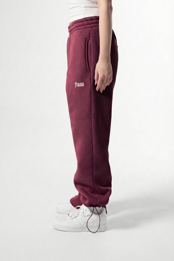 Flaw Atelier Bordo Baggy Eşofman Altı