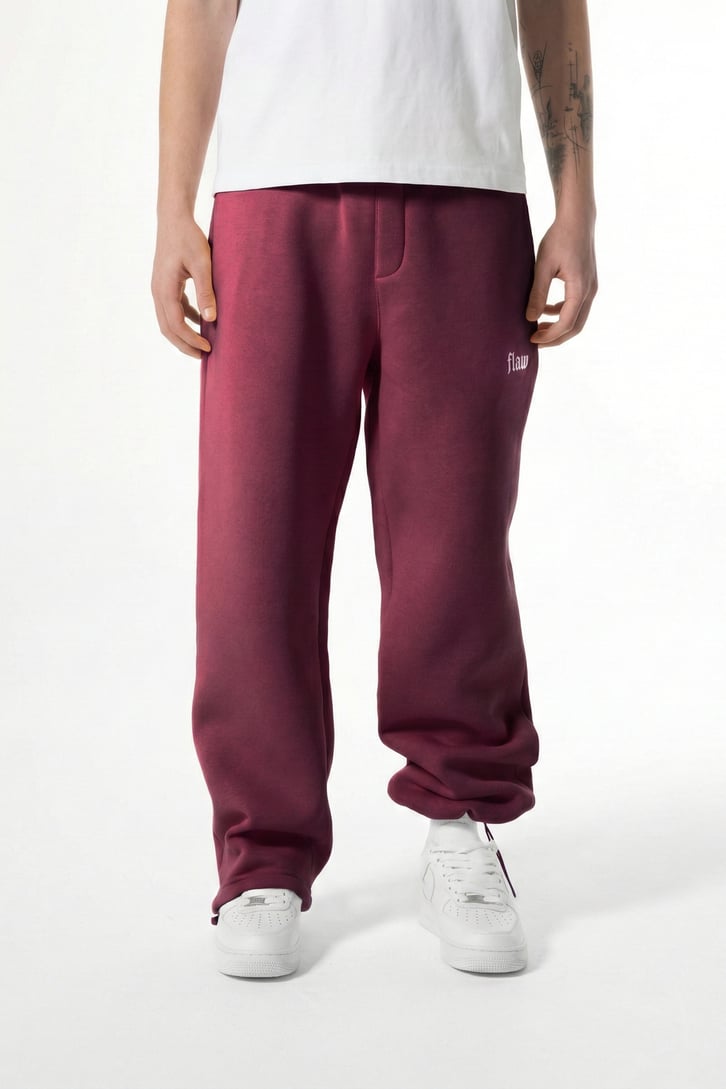 Flaw Atelier Bordo Baggy Eşofman Altı