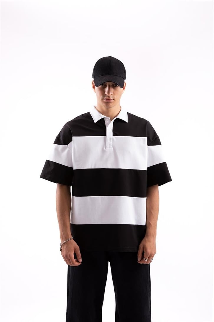 Flaw Atelier Çizgili Polo Yaka Tshirt