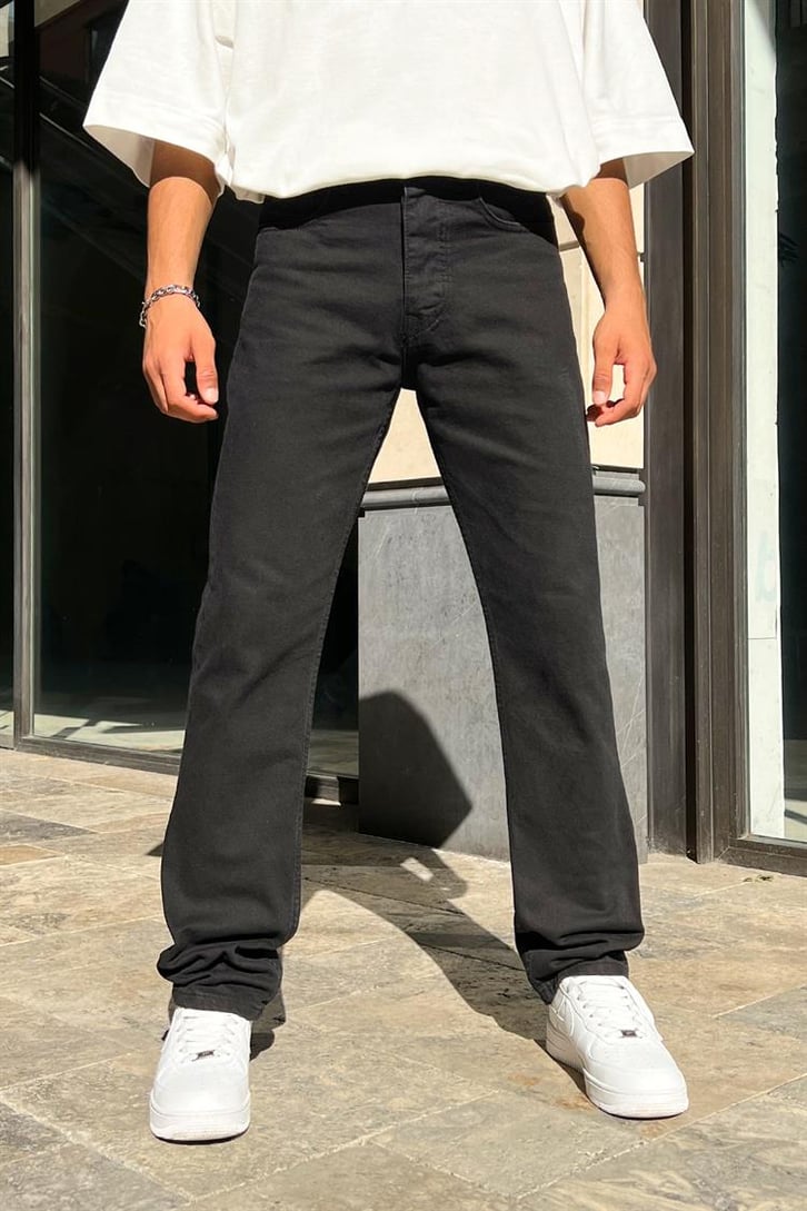 Flaw Atelier Cobra Baskılı Regular Siyah Fit Jean