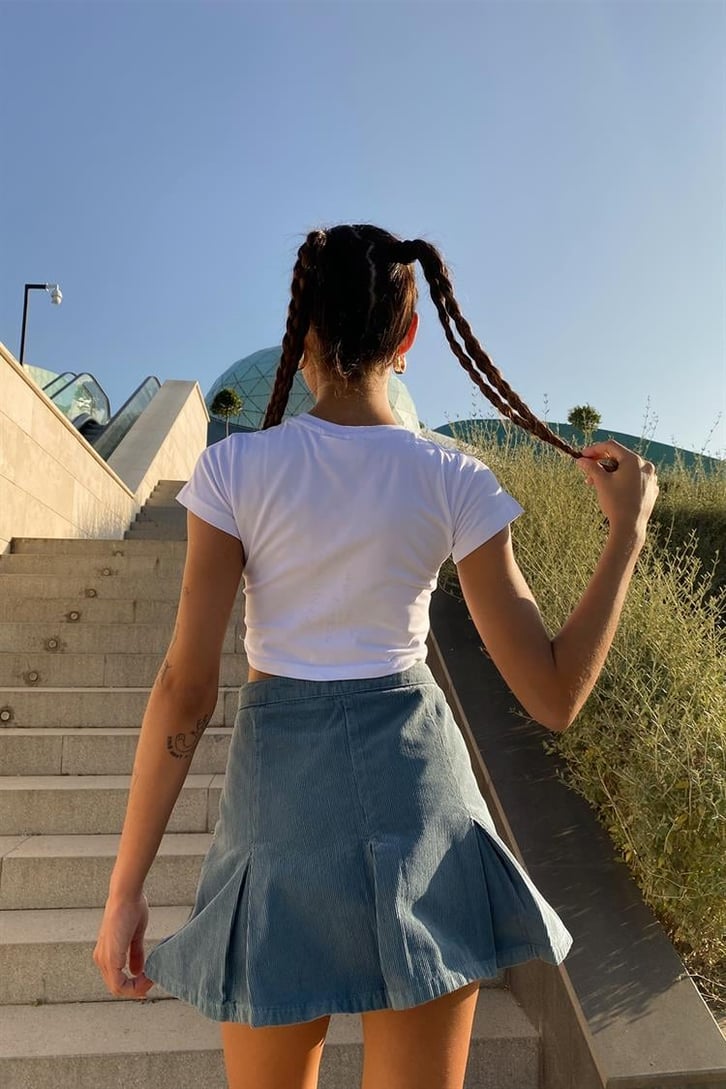 Flaw Atelier Don Baskılı Beyaz Crop