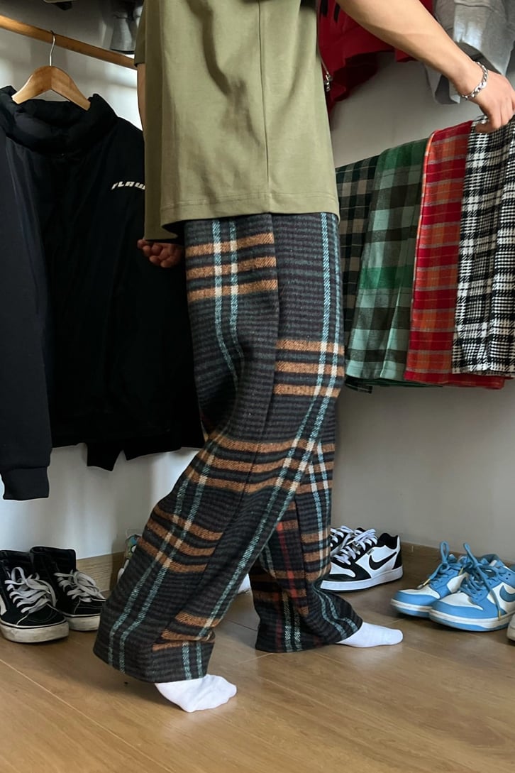 Flaw Atelier Ekose Kalın Kumaş Pijama Eşofman