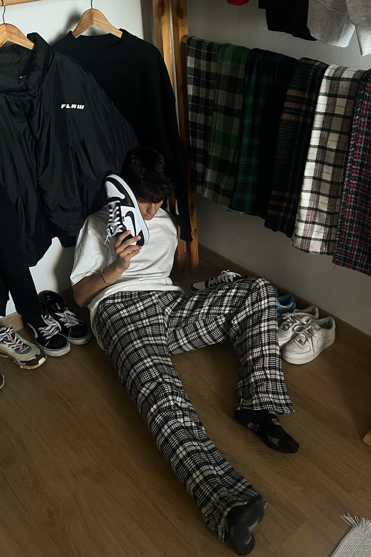 Flaw Atelier Ekose Kalın Kumaş Pijama Eşofman