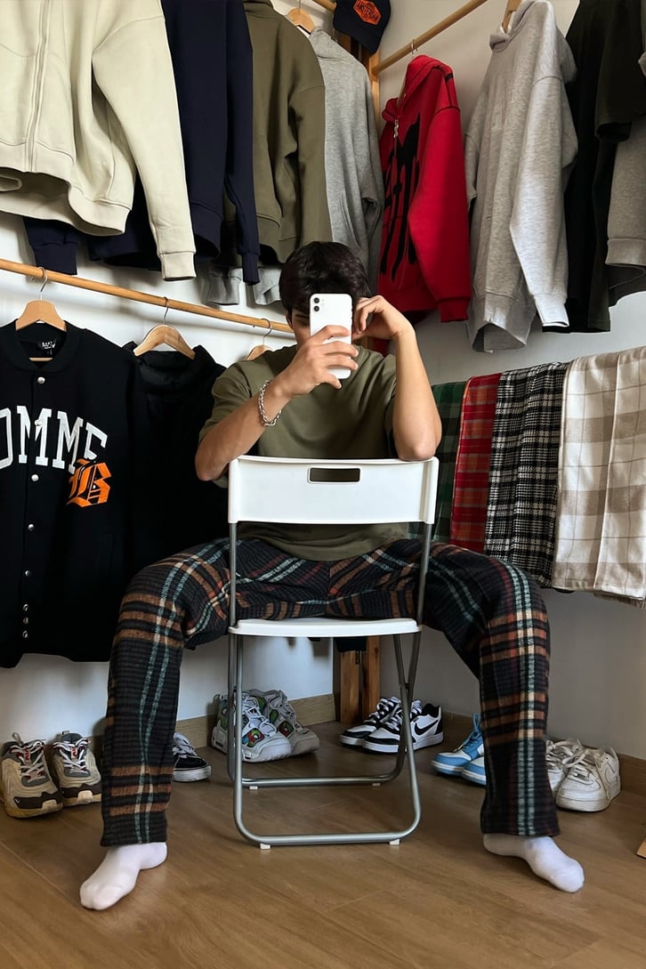 Flaw Atelier Ekose Kalın Kumaş Pijama Eşofman
