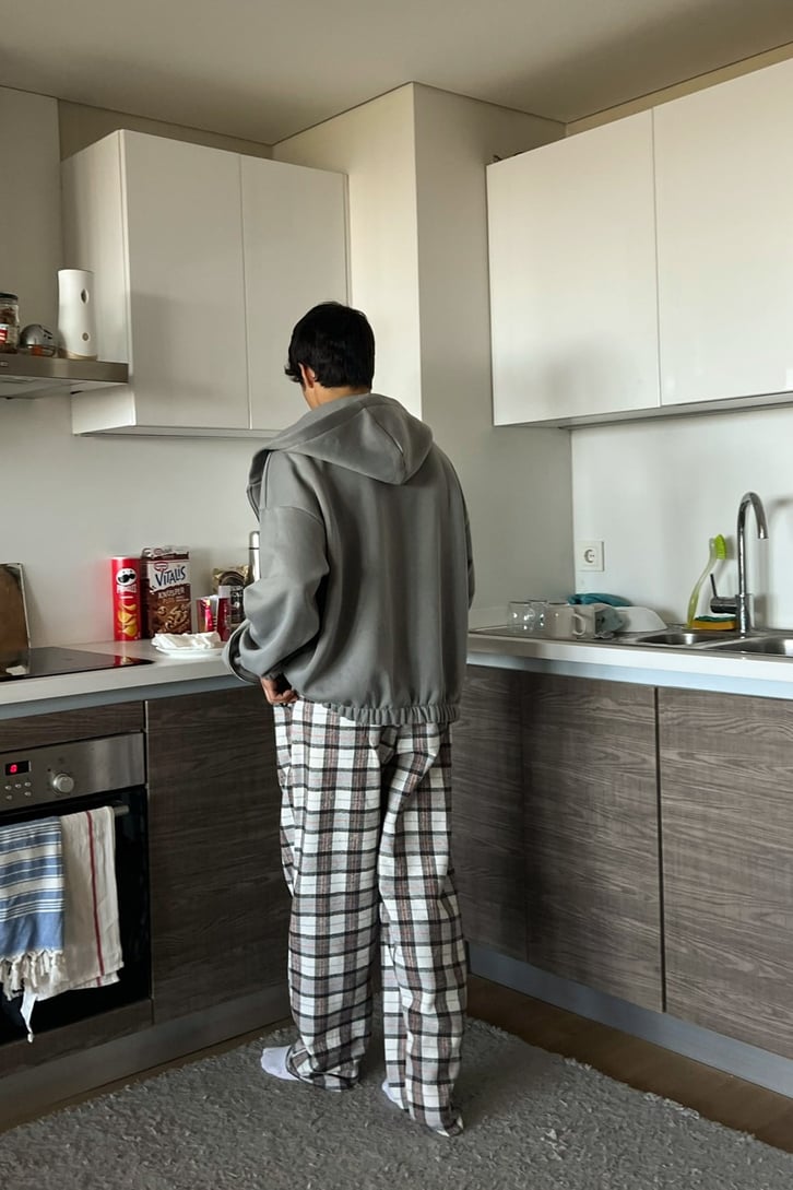Flaw Atelier Ekose Kalın Kumaş Pijama Eşofman
