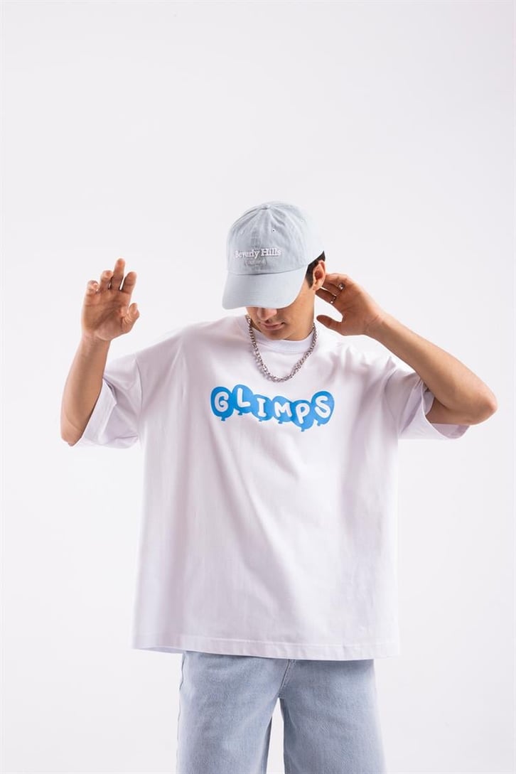 Flaw Atelier Glimps Printed Beyaz Oversize Tshirt