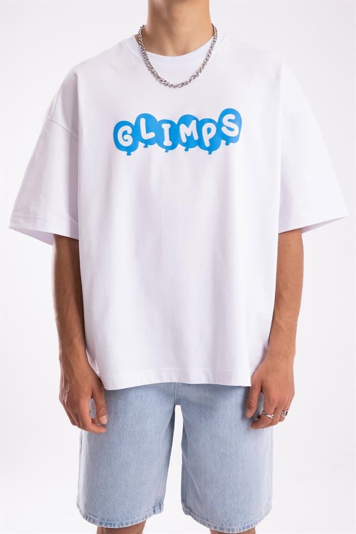Flaw Atelier Glimps Printed Beyaz Oversize Tshirt