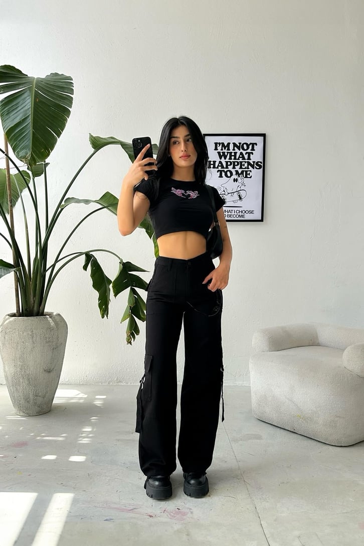 Flaw Atelier Kalp Baskılı Crop