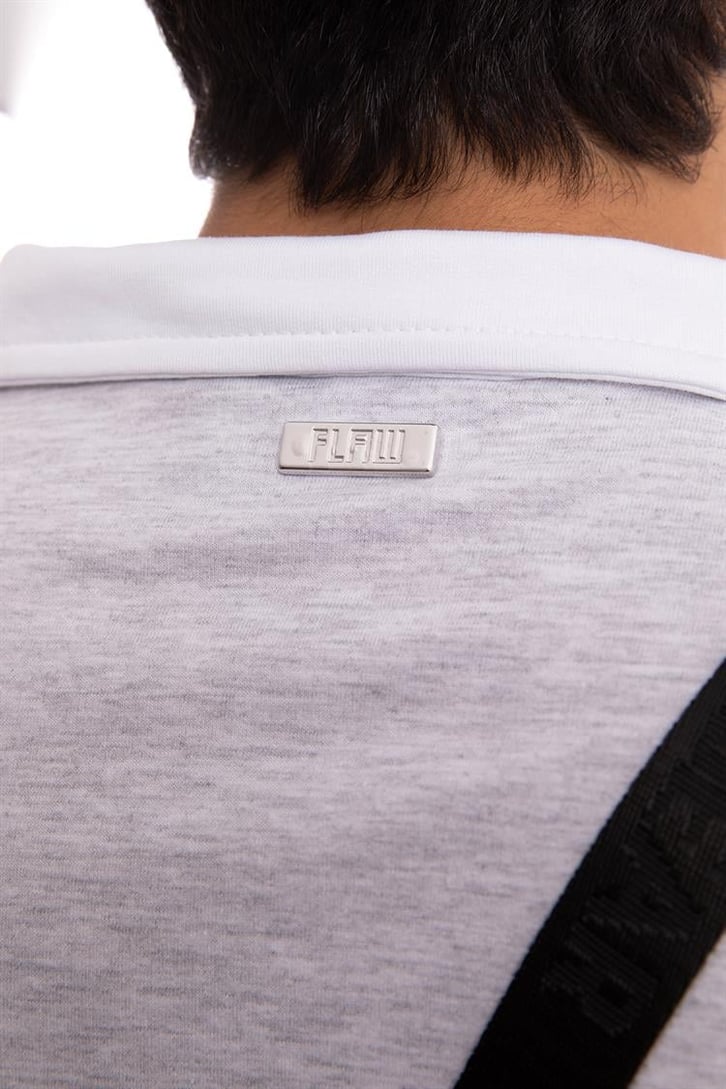 Flaw Atelier Logo Detaylı Gri Polo Yaka Tshirt