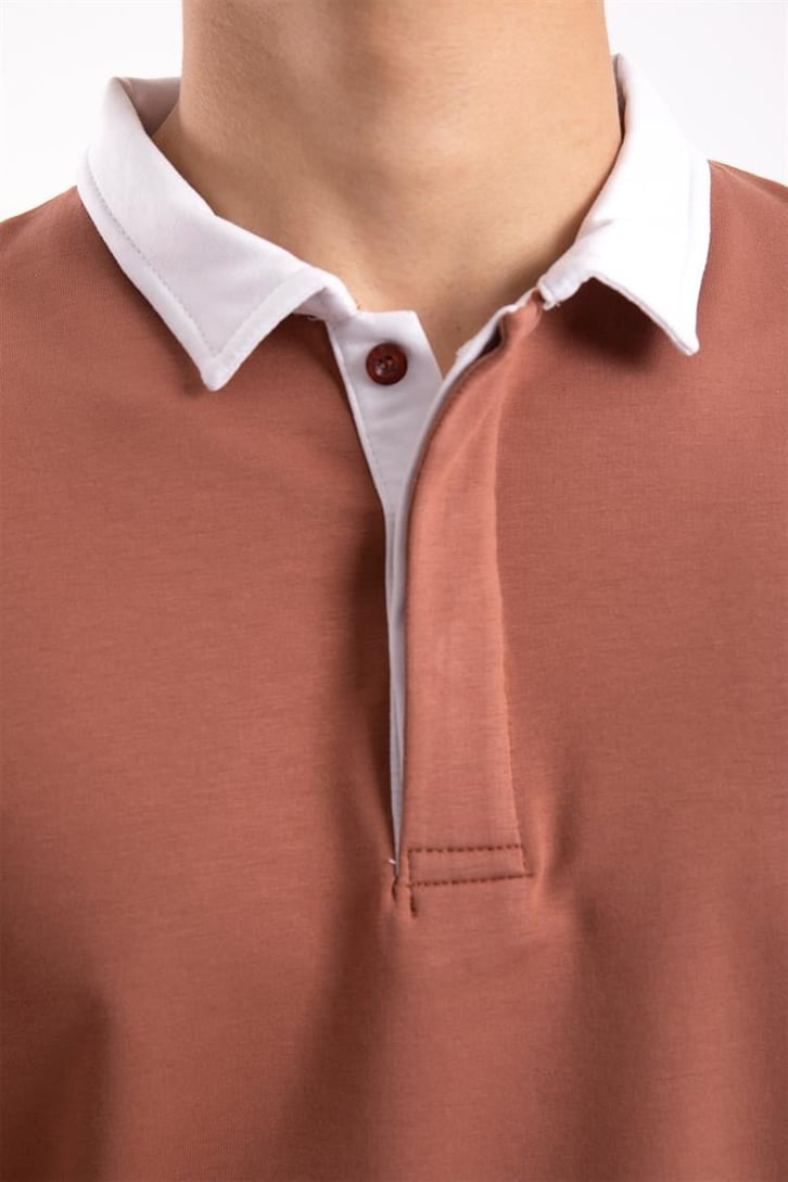 Flaw Atelier Logo Detaylı Kiremit Polo Yaka Tshirt