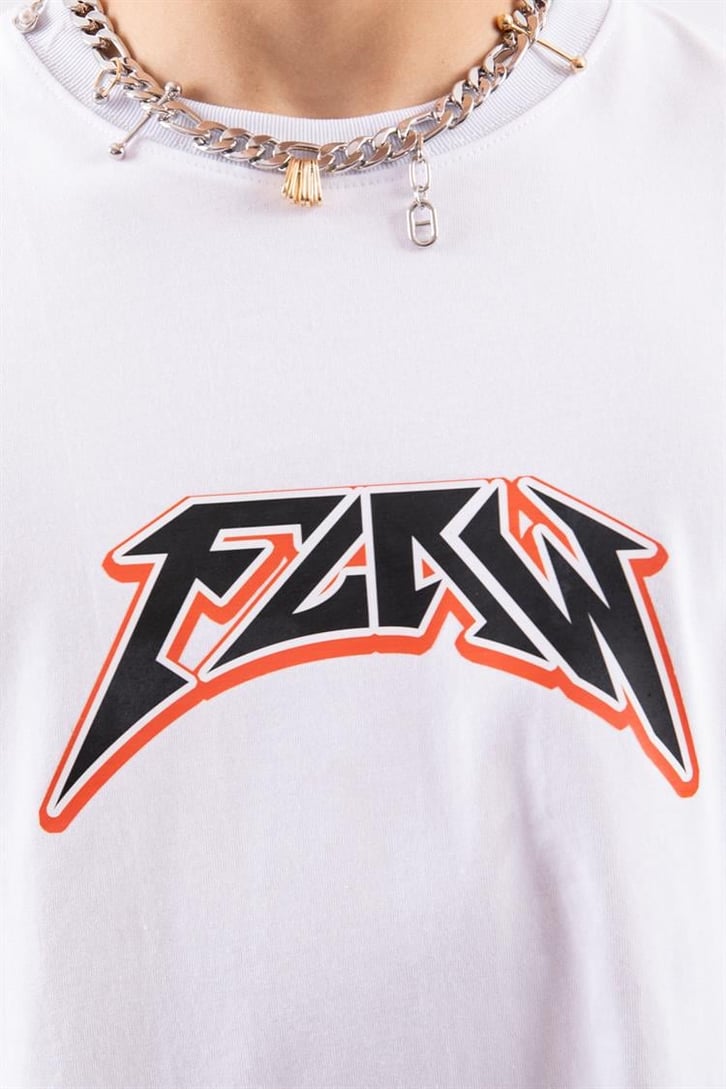 Flaw Atelier Logo Printed Beyaz Oversize Tshirt