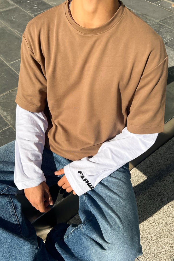 Flaw Atelier Nakışlı Beyaz Long Sleeve Tshirt