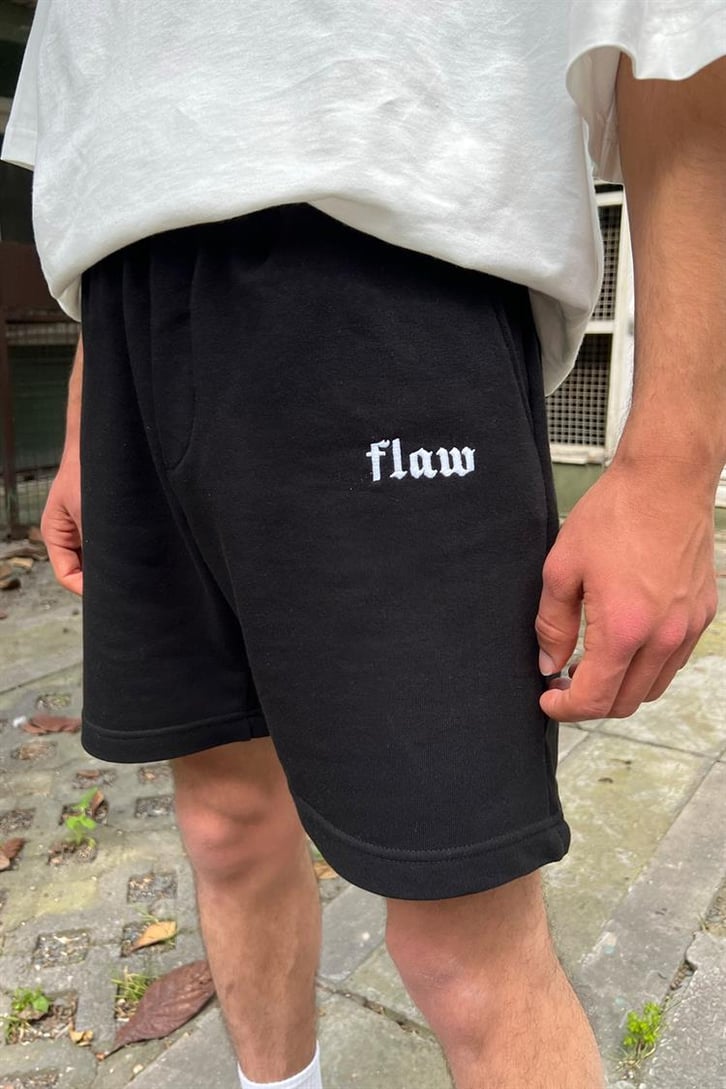 Flaw Atelier Nakışlı Siyah Outfit Şort